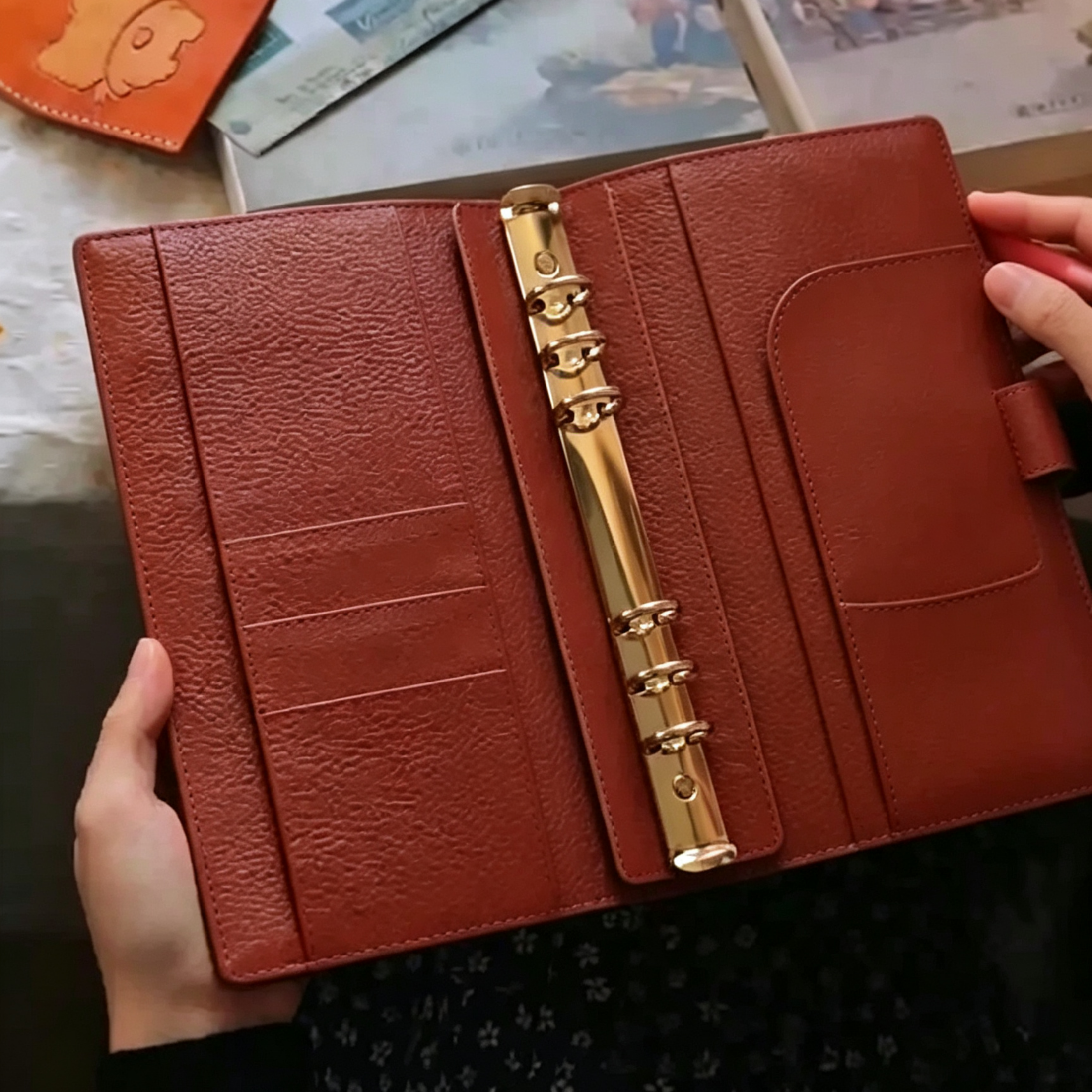 Organiseur A5 en cuir pleine fleur/unité centrale, classeur rechargeable à 6 anneaux, carnet de voyage, carnet de croquis à 20 anneaux avec gravure personnalisée