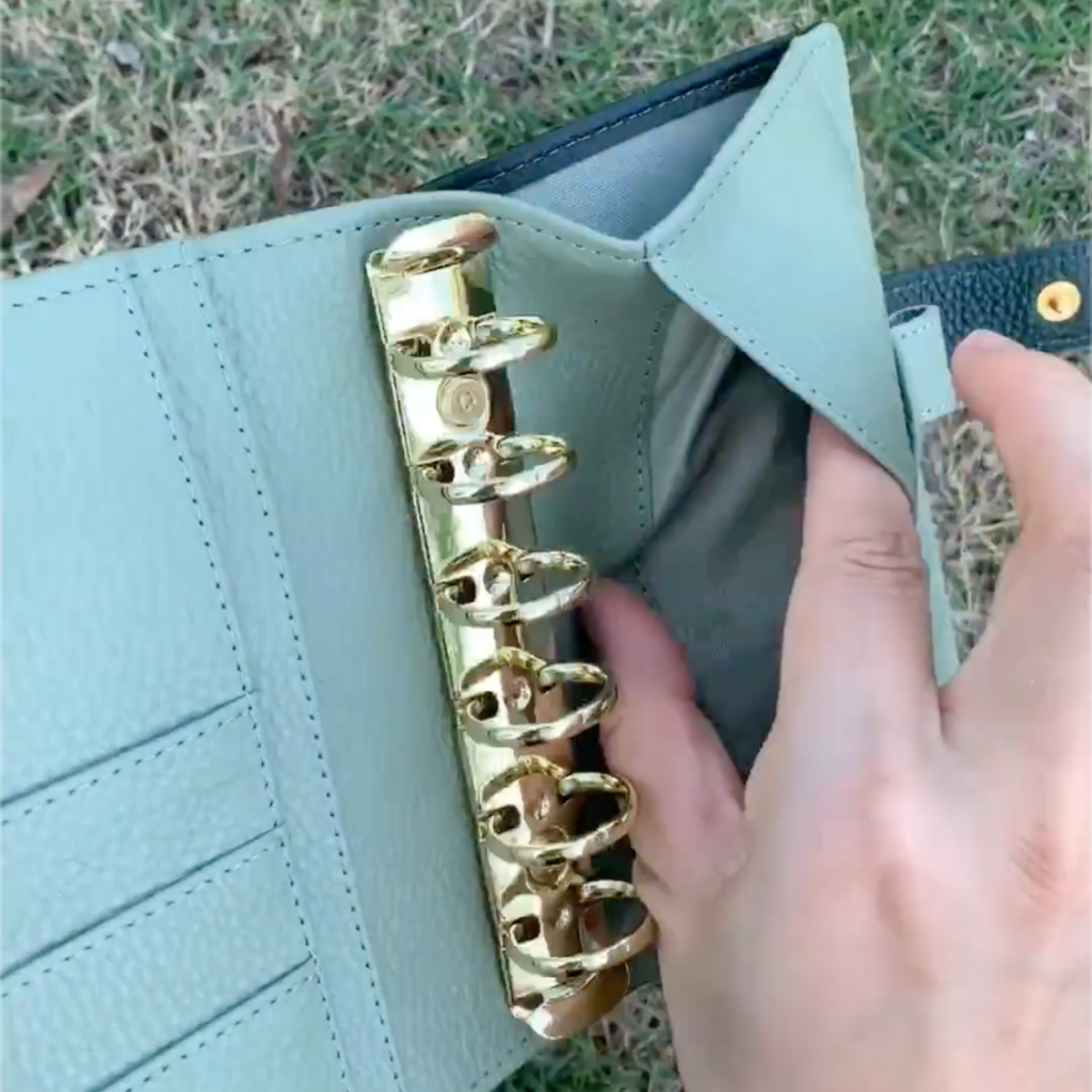 Vollnarbenleder A7 Planer 6-Ring nachfüllbarer Organizer Reisetagebuch Skizzenbuch mit individueller Gravur