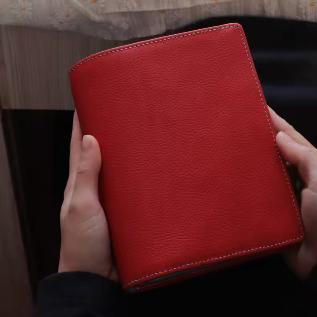 Vollnarbenleder-Planer A6 Persönlicher 6-Ring-Nachfüllordner Reisetagebuch Skizzenbuch mit individueller Gravur