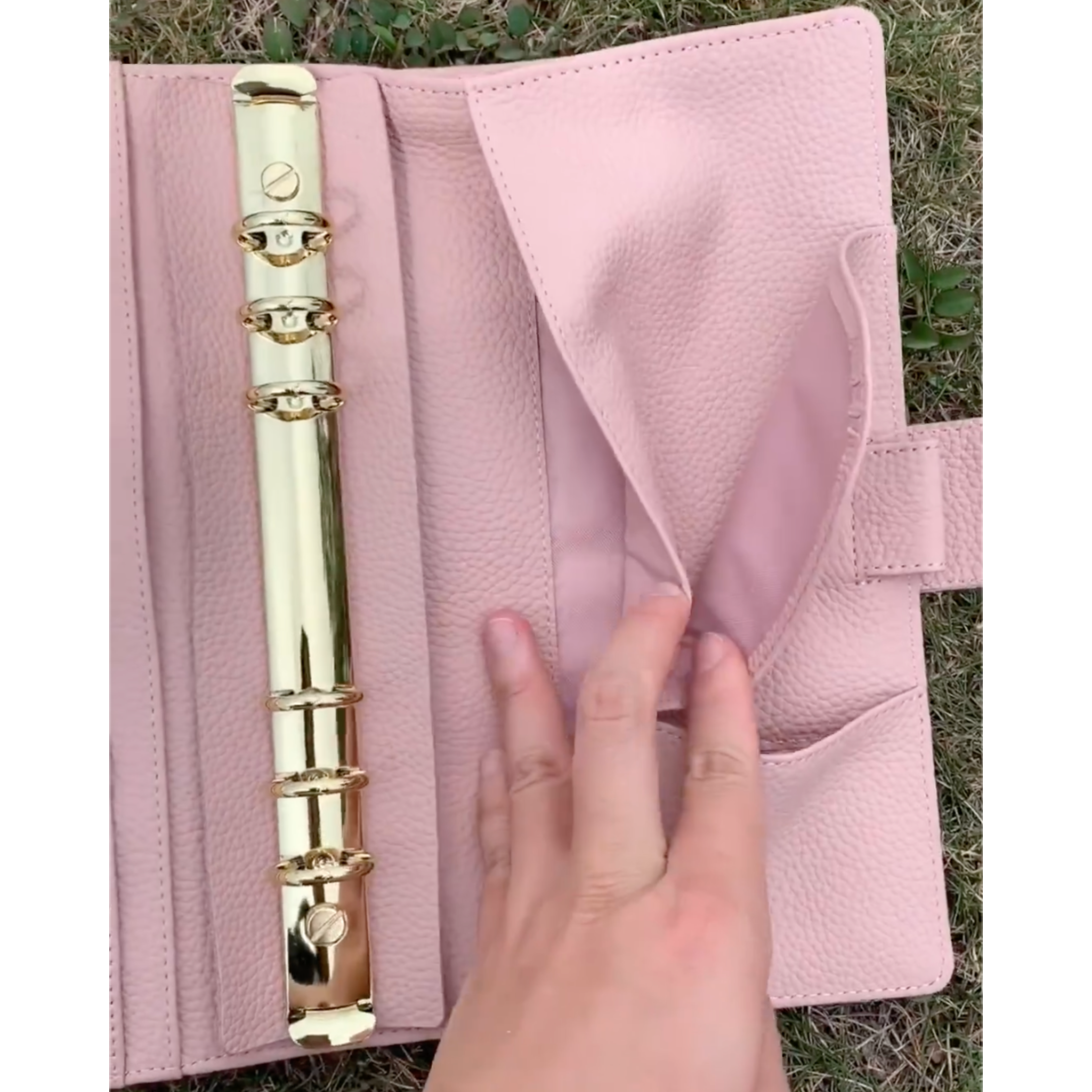 Organizer A5 aus Vollnarbenleder/PU, nachfüllbarer 6-Ring-Kalender, Reisetagebuch, Skizzenbuch mit 20 Ringen und individueller Gravur
