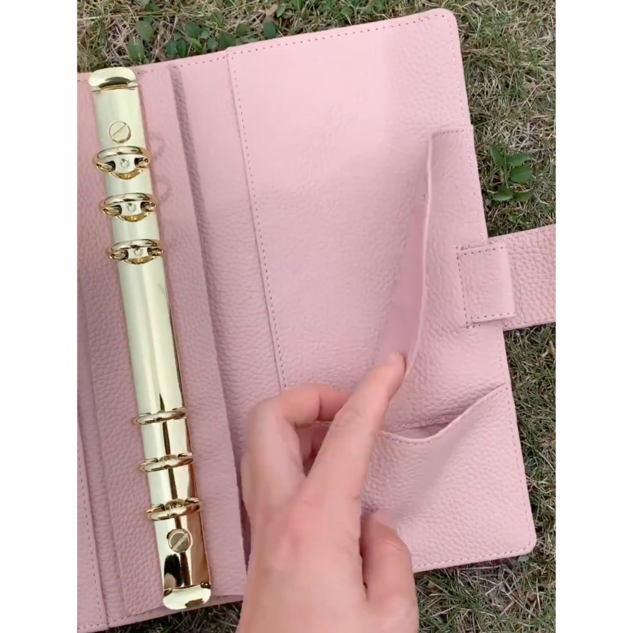 Organizer A5 aus Vollnarbenleder/PU, nachfüllbarer 6-Ring-Kalender, Reisetagebuch, Skizzenbuch mit 20 Ringen und individueller Gravur