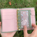 Organiseur A7 en cuir pleine fleur, rechargeable, 6 anneaux, carnet de voyage, carnet de croquis avec gravure personnalisée