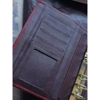 Full Grain Leather Binder A6 6-Ring Refillable Planner in Red and Coffee Travelers Journal Sketchbook with Customizable Engraving Journal