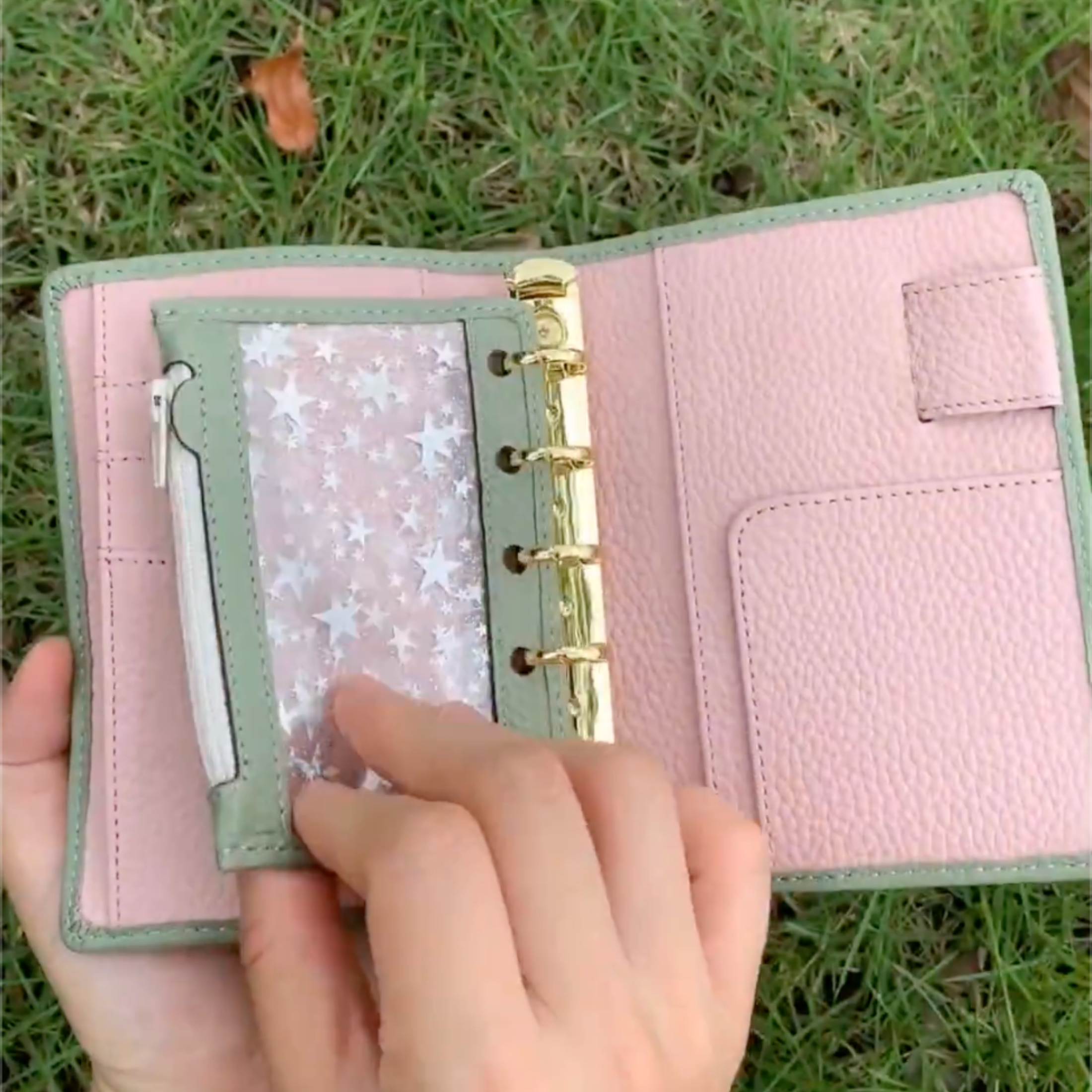 Organiseur A7 en cuir pleine fleur, rechargeable, 6 anneaux, carnet de voyage, carnet de croquis avec gravure personnalisée