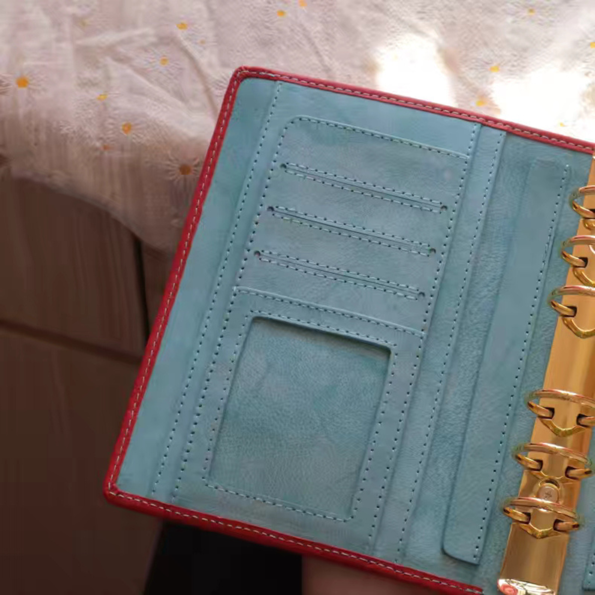 Full Grain Leather Binder A6 6-Ring Refillable Planner Travelers Journal Sketchbook with Customizable Engraving Journal