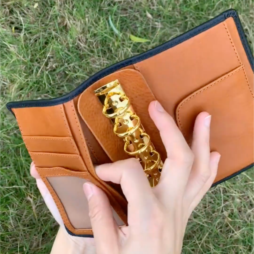 Vollnarbenleder A7 Organizer 6-Ring nachfüllbarer Planer Reise-Tagebuch Skizzenbuch mit individueller Gravur