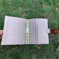 Reliure en cuir pleine fleur A6, organiseur 6 anneaux rechargeable, carnet de voyage, carnet de croquis avec gravure personnalisée