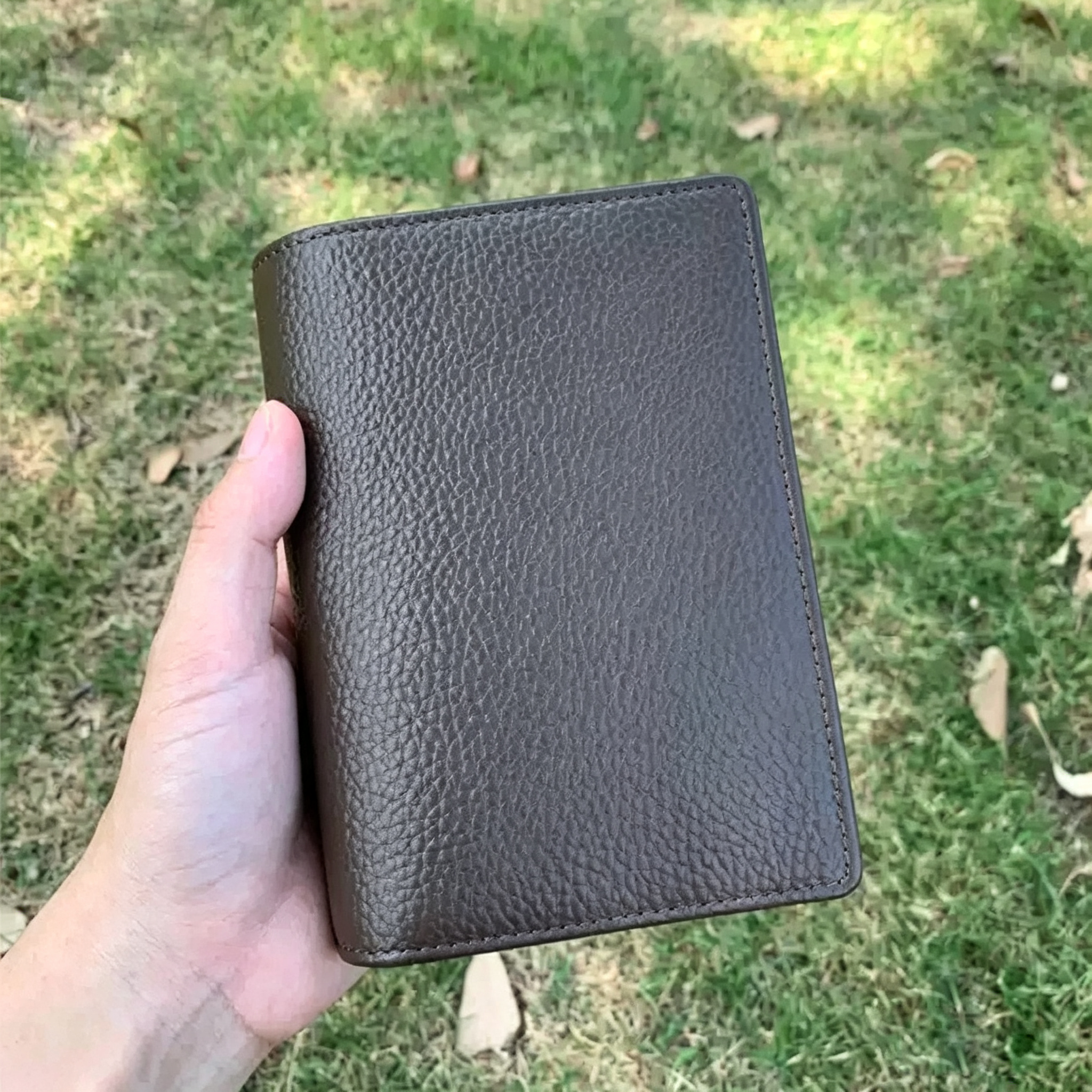 Full Grain Leather A7 Planner 6-Ring Refillable Binder Travelers Journal Sketchbook with Custom Engraving