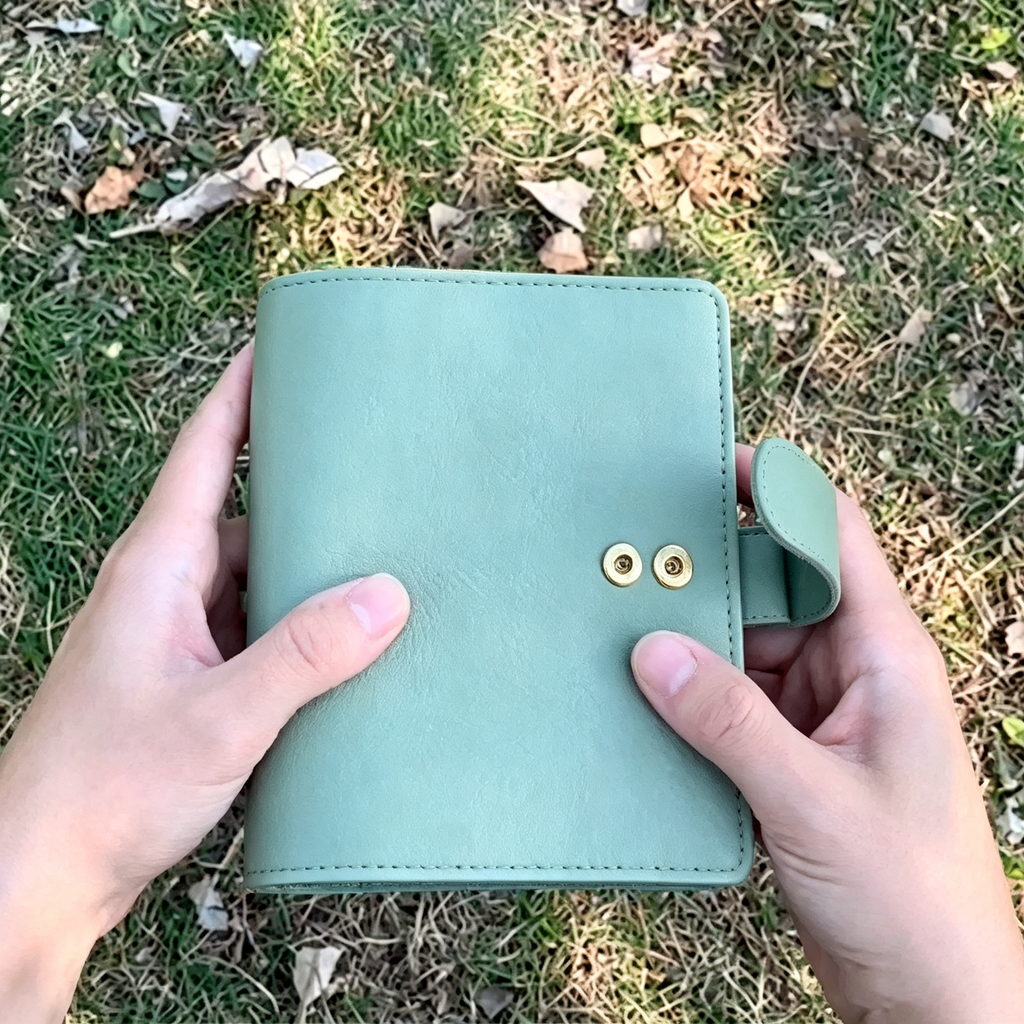 Full Grain Leather A7 Planner 6-Ring Refillable Binder Travelers Journal Sketchbook with Custom Engraving