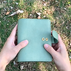 Full Grain Leather A7 Planner 6-Ring Refillable Binder Travelers Journal Sketchbook with Custom Engraving