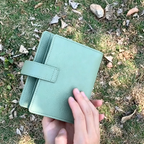 Full Grain Leather A7 Planner 6-Ring Refillable Binder Travelers Journal Sketchbook with Custom Engraving