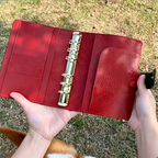 Reliure en cuir pleine fleur A6, Organiseur 6 anneaux rechargeable, Carnet de voyage, Carnet de croquis avec gravure personnalisable, Journal de Noël