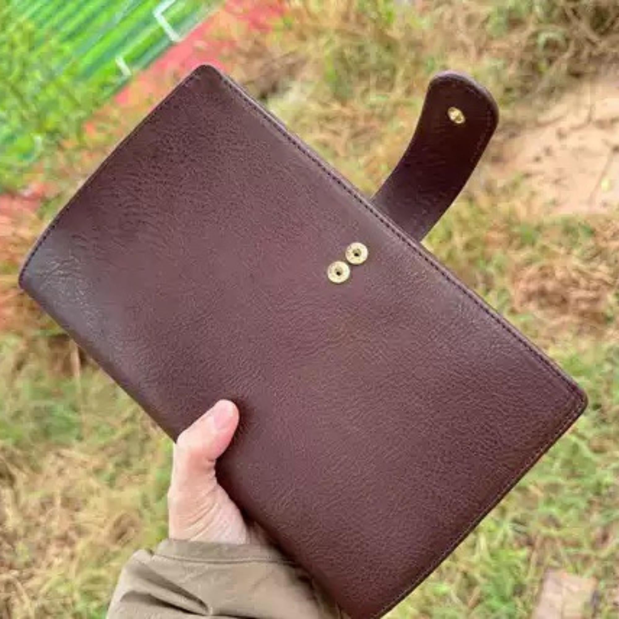 Notizbuch aus Vollnarbenleder A5s/puo mit 6 Ringen, nachfüllbarer Organizer, Reisetagebuch, Skizzenbuch mit individueller Gravur