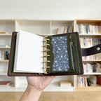 Vollnarbenleder Mini-Planer 6-Ring nachfüllbarer Terminkalender Reisetagebuch Skizzenbuch mit individueller Gravur
