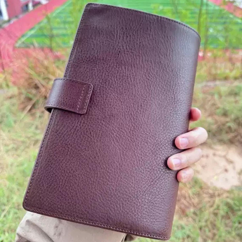 Notizbuch aus Vollnarbenleder A5s/puo mit 6 Ringen, nachfüllbarer Organizer, Reisetagebuch, Skizzenbuch mit individueller Gravur