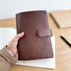 Notizbuch aus Vollnarbenleder A5s/puo mit 6 Ringen, nachfüllbarer Organizer, Reisetagebuch, Skizzenbuch mit individueller Gravur