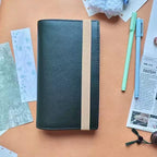 Vollnarbiges Lederplaner A6 Personal 6-Ring nachfüllbarer Organizer Reisejournal Skizzenbuch mit individueller Gravur