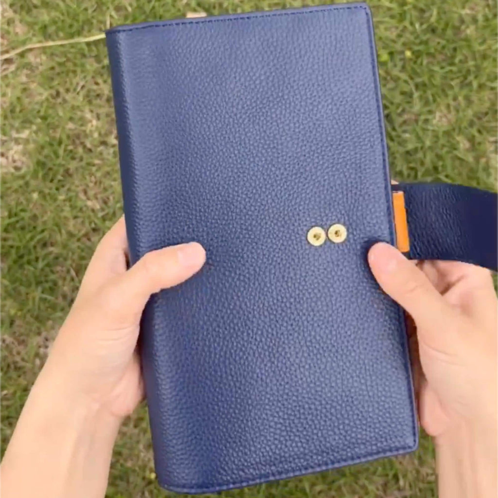 Organizer A5 aus Vollnarbenleder/PU, nachfüllbarer 6-Ring-Kalender, Reisetagebuch, Skizzenbuch mit 20 Ringen und individueller Gravur
