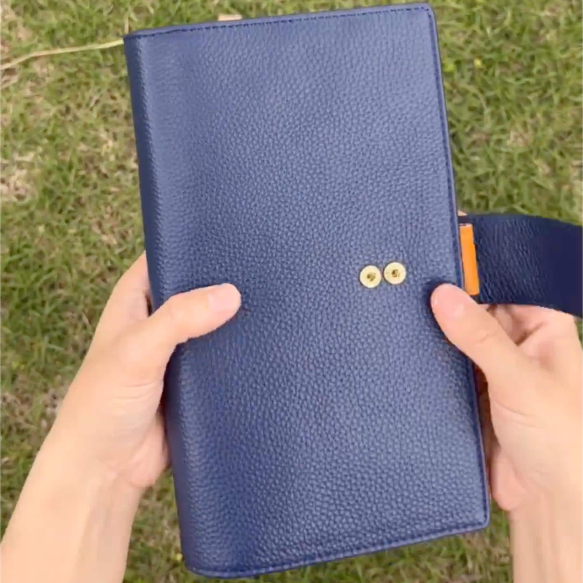 Organizer A5 aus Vollnarbenleder/PU, nachfüllbarer 6-Ring-Kalender, Reisetagebuch, Skizzenbuch mit 20 Ringen und individueller Gravur