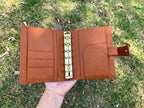 Vollnarbiges Leder A7 Planer 6-Ring nachfüllbarer Organizer Notizbuch mit individueller Gravur