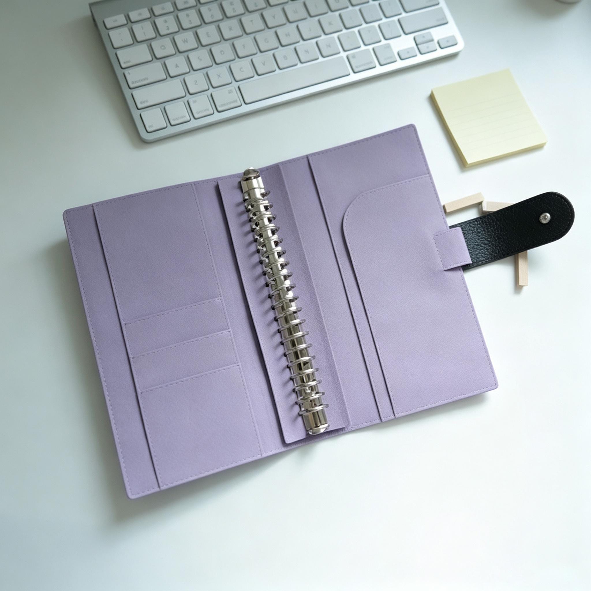 Vollnarbenleder-Ordner A5s/puo mit 6 Ringen, nachfüllbarer Planer, Reisetagebuch, Skizzenbuch mit 20 Ringen und individueller Gravur