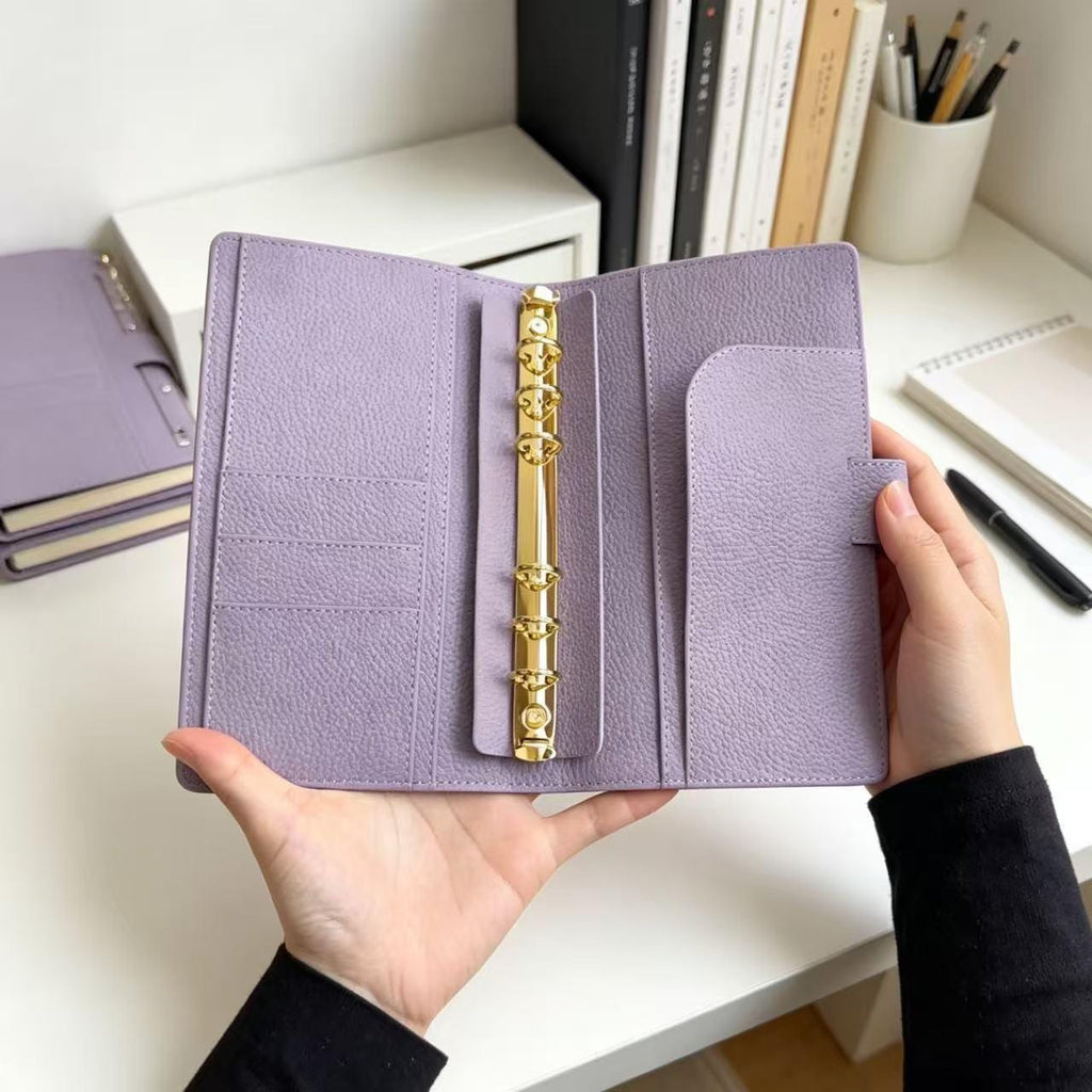 Vollnarbenleder-Planer A6 Persönlich 6-Ring nachfüllbarer Ordner Reisender-Tagebuch Skizzenbuch mit individueller Gravur