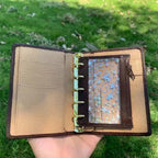 Vollnarbiges Leder A8 Planer 5-Ring Nachfüllbarer Ringbuchordner Travelers Journal Skizzenbuch
