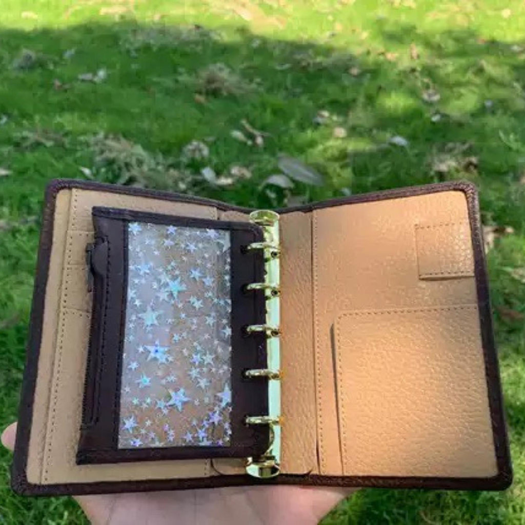 Vollnarbiges Leder A8 Planer 5-Ring Nachfüllbarer Ringbuchordner Travelers Journal Skizzenbuch