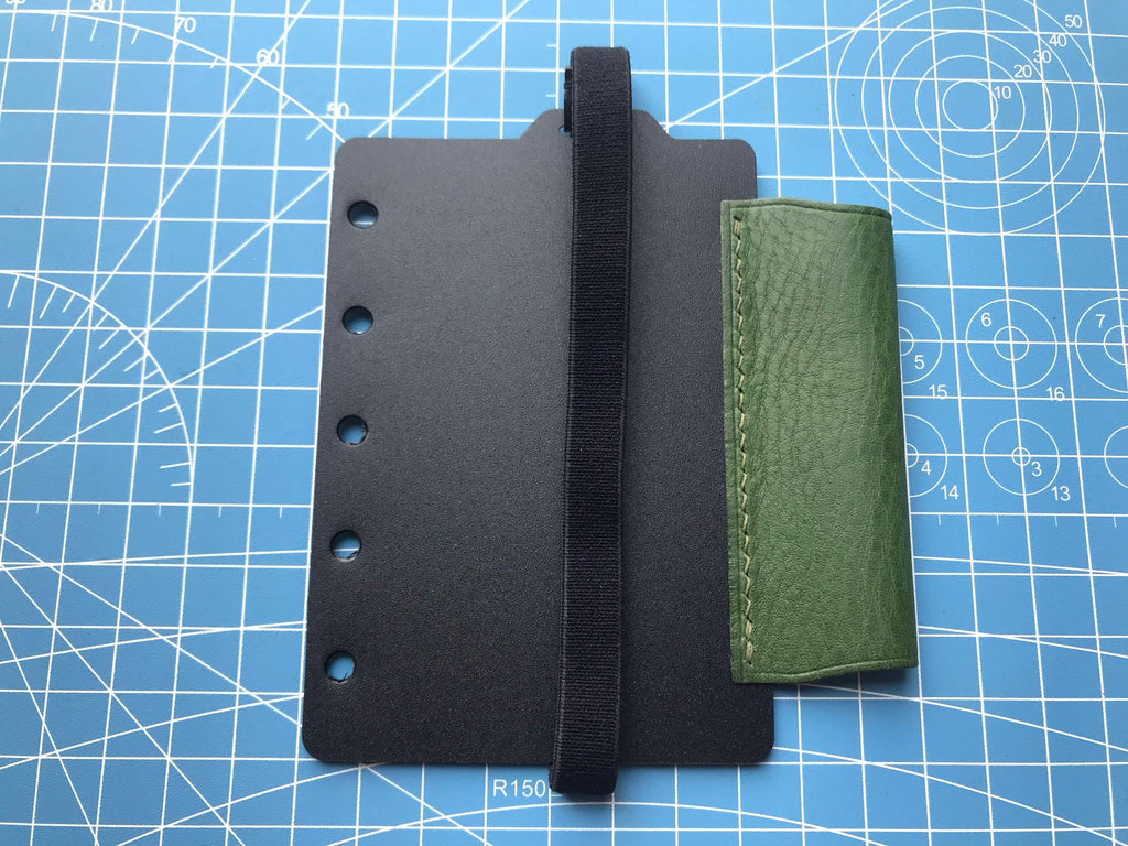 Handgemachter 6-Ringbuch-Einsatz mit Stifthalter, individueller Gravur, 5-Ring-Planer-Nachfüllung, Tagebuch-Einsatz