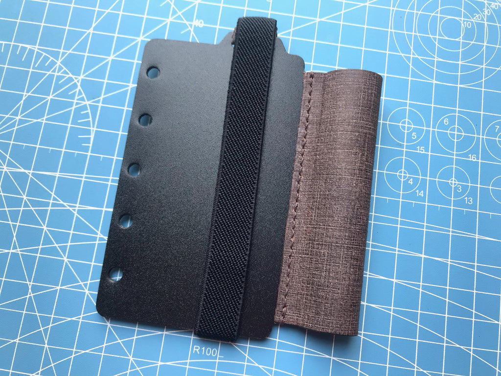 Handgemachter 6-Ringbuch-Einsatz mit Stifthalter, individueller Gravur, 5-Ring-Planer-Nachfüllung, Tagebuch-Einsatz