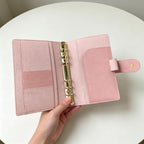 Vollnarbenleder-Binder A6, 6-Ring-Nachfüllplaner, Reisetagebuch, Skizzenbuch mit individualisierbarer Gravur