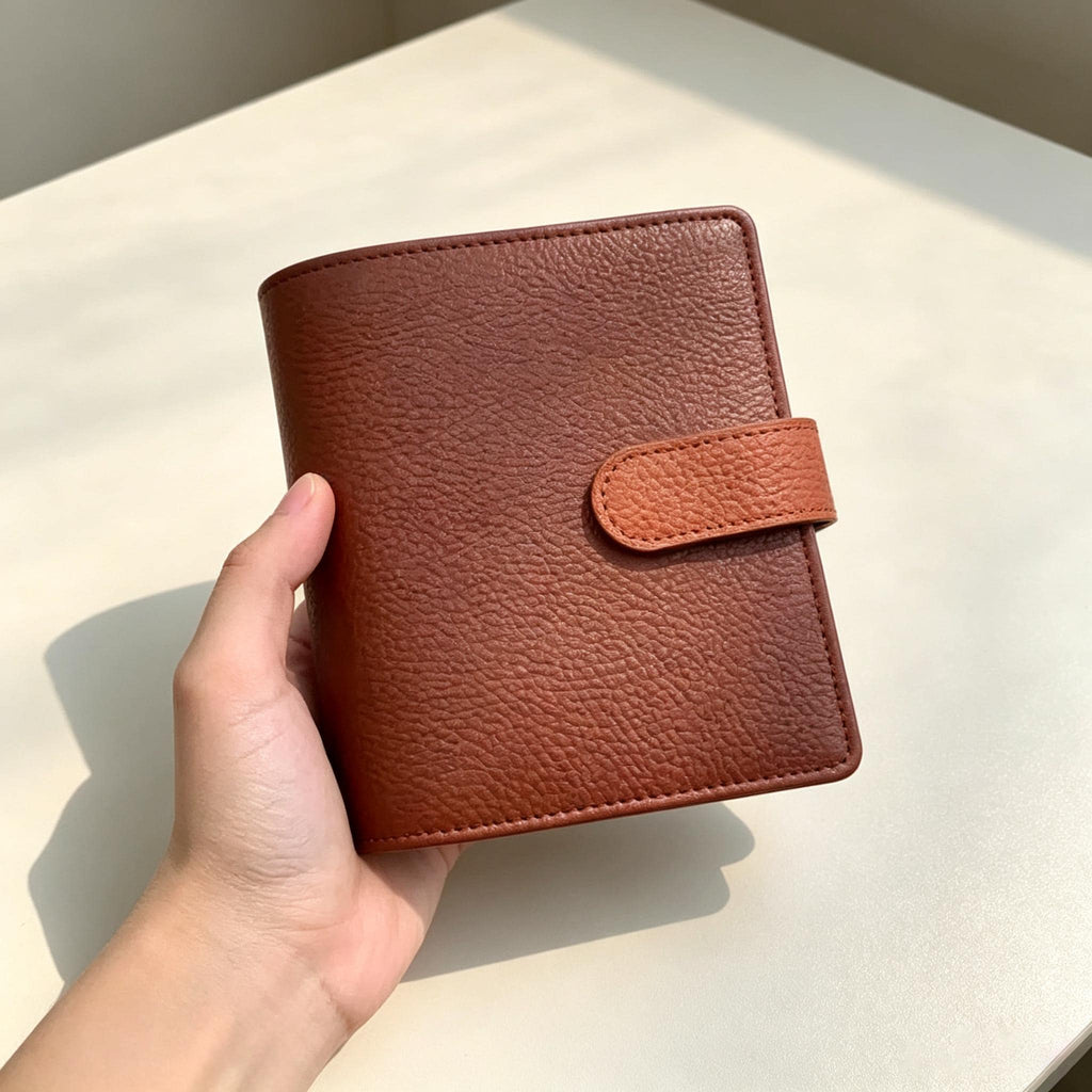Vollnarbiges Leder A7 Planer 6-Ring nachfüllbarer Organizer Notizbuch mit individueller Gravur