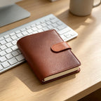 Vollnarbiges Leder A7 Planer 6-Ring nachfüllbarer Organizer Notizbuch mit individueller Gravur