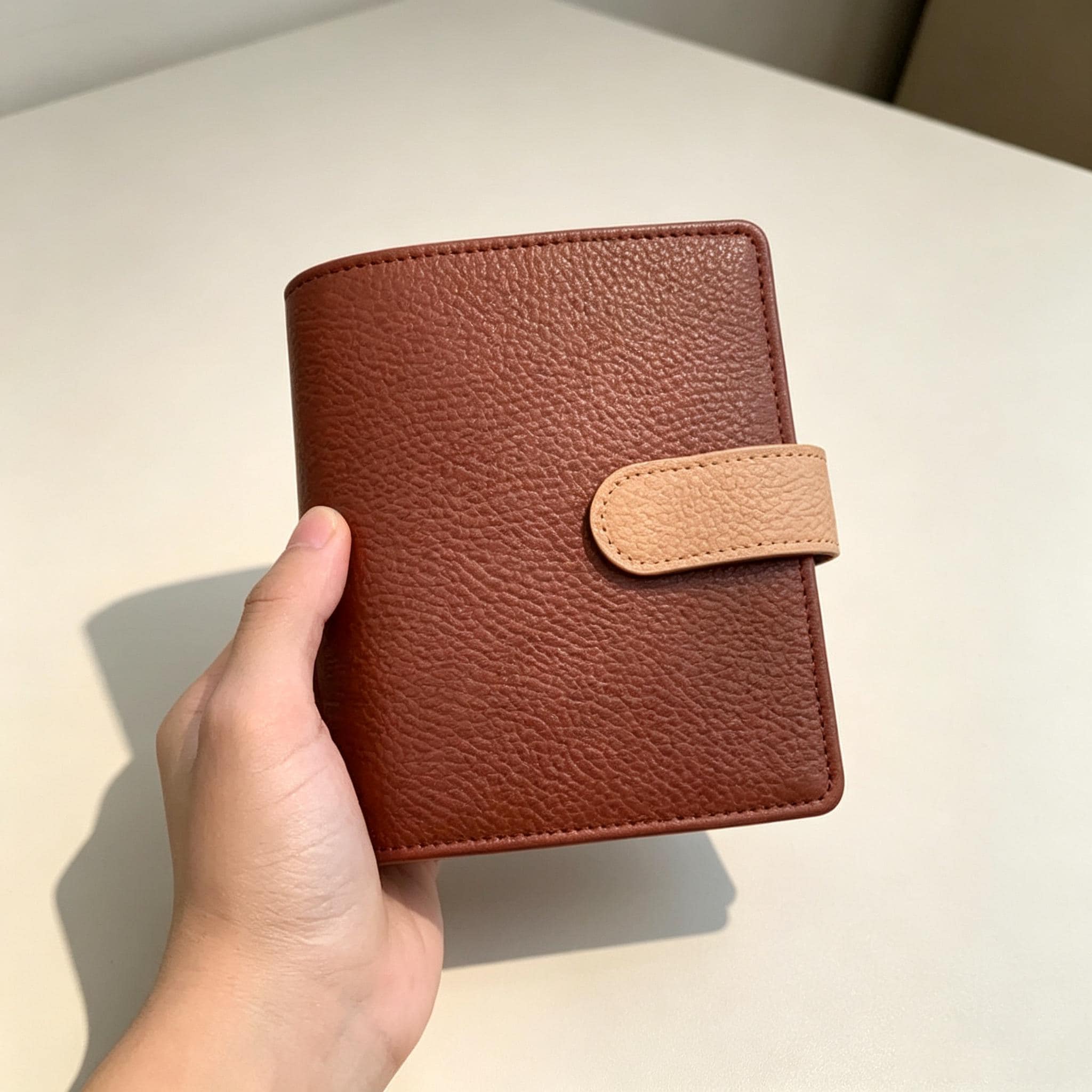 Vollnarbenleder A7 Organizer 6-Ring nachfüllbarer Planer Reisetagebuch Skizzenbuch mit individueller Gravur