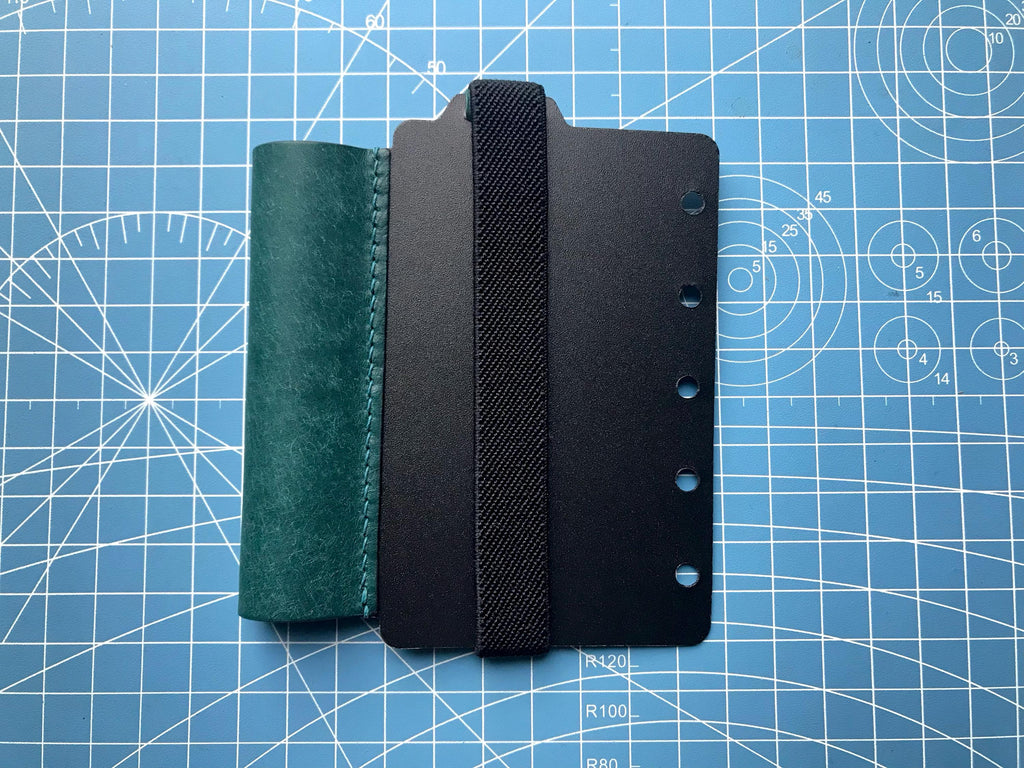 Handgemachter 6-Ringbuch-Einsatz mit Stifthalter, individueller Gravur, 5-Ring-Planer-Nachfüllung, Tagebuch-Einsatz