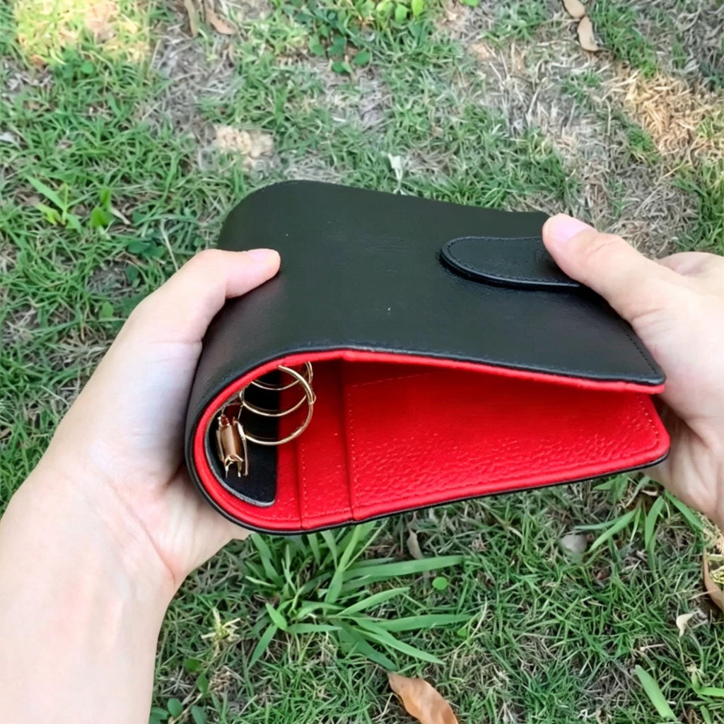 Vollnarbenleder-Binder A6 6-Ring nachfüllbarer Planer Reisejournal Skizzenbuch mit individueller Gravur