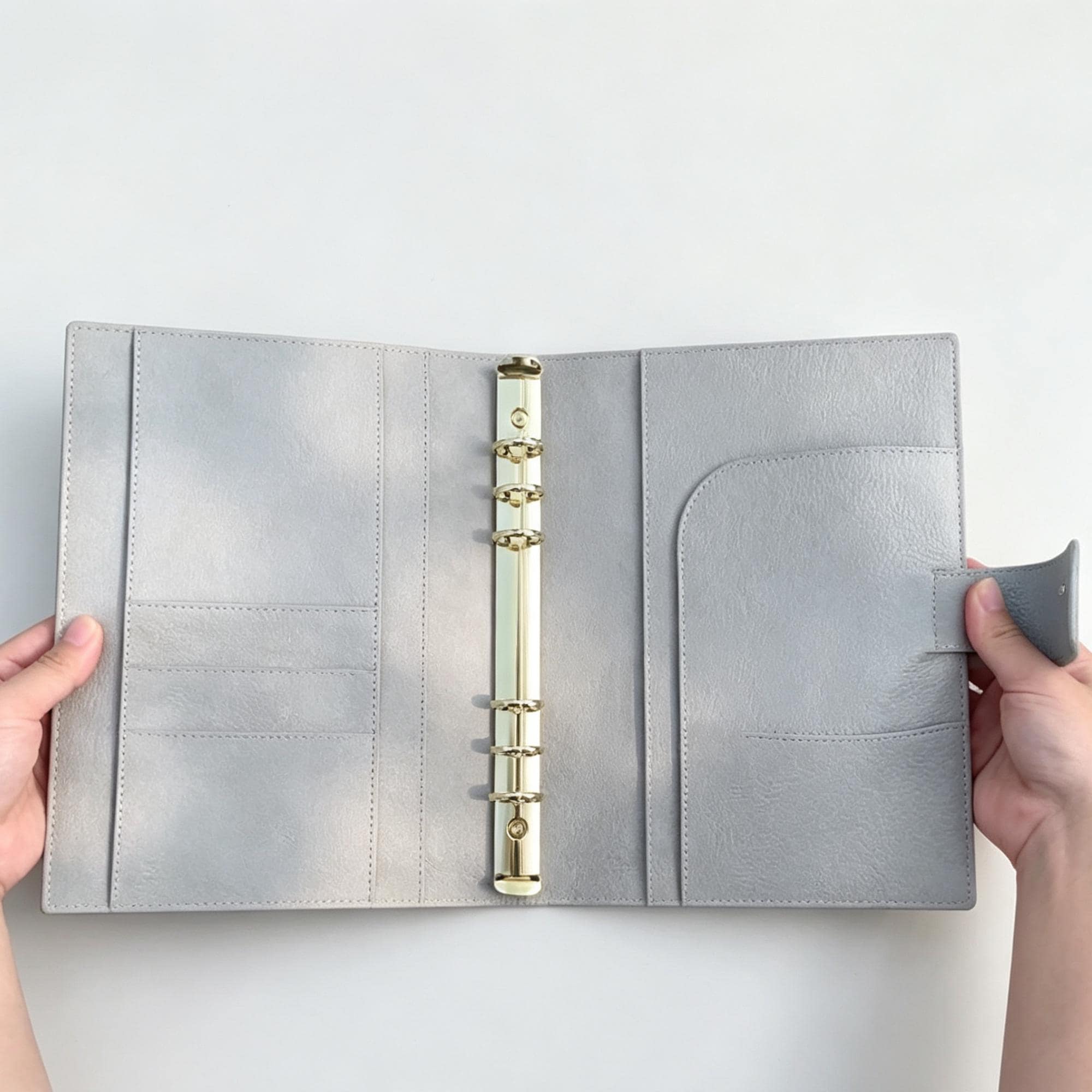 Notizbuch-Einband aus Vollnarbenleder, A5, 6-Ringbuch, nachfüllbarer Organizer, Reisetagebuch, Skizzenbuch mit individueller Gravur