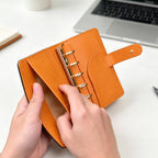 Vollnarbenleder A7 Planer 6-Ring nachfüllbarer Organizer Reisetagebuch Skizzenbuch mit individueller Gravur