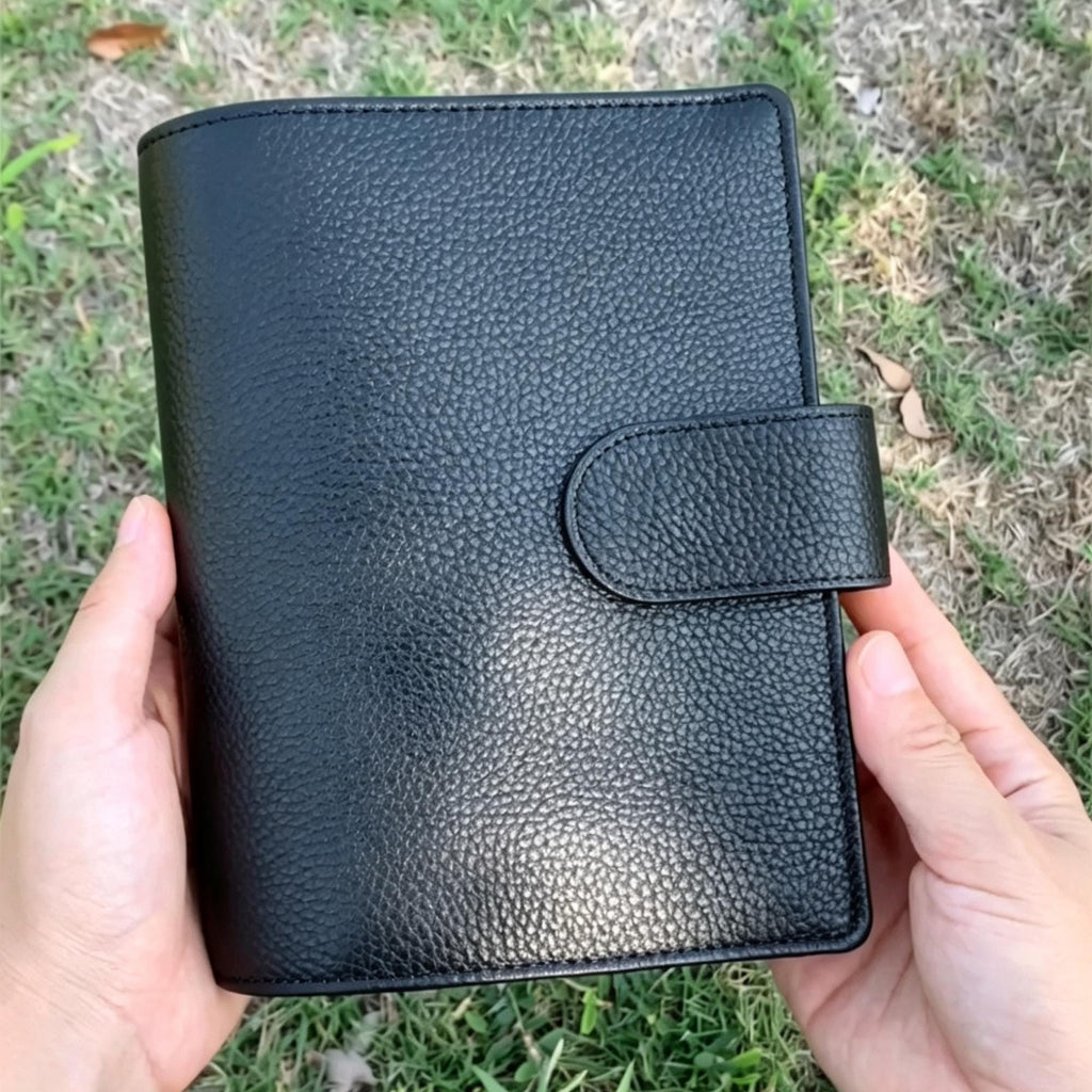 Vollnarbenleder-Binder A6 6-Ring nachfüllbarer Planer Reisejournal Skizzenbuch mit individueller Gravur