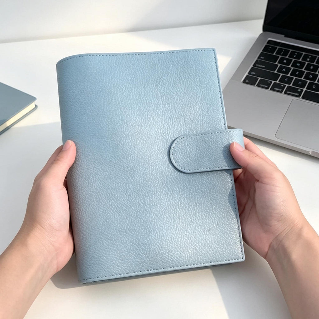 Notizbuch-Einband aus Vollnarbenleder, A5, 6-Ringbuch, nachfüllbarer Organizer, Reisetagebuch, Skizzenbuch mit individueller Gravur