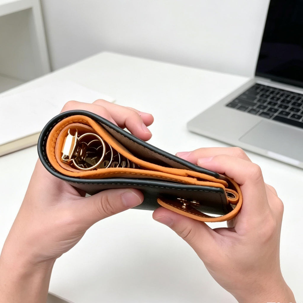 Vollnarbenleder A7 Planer 6-Ring nachfüllbarer Organizer Reisetagebuch Skizzenbuch mit individueller Gravur