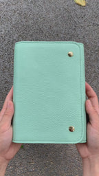 Full Grain Leather Trifold Planner A6 Personal 6Ring Refillable Binder Travelers Journal Sketchbook with Custom Engraving