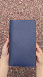 Full Grain Leather Planner A5s/puo 6 Ring Refillable Binder in Blue and Orange Travelers Journal 20 Ring Sketchbook with Custom Engraving