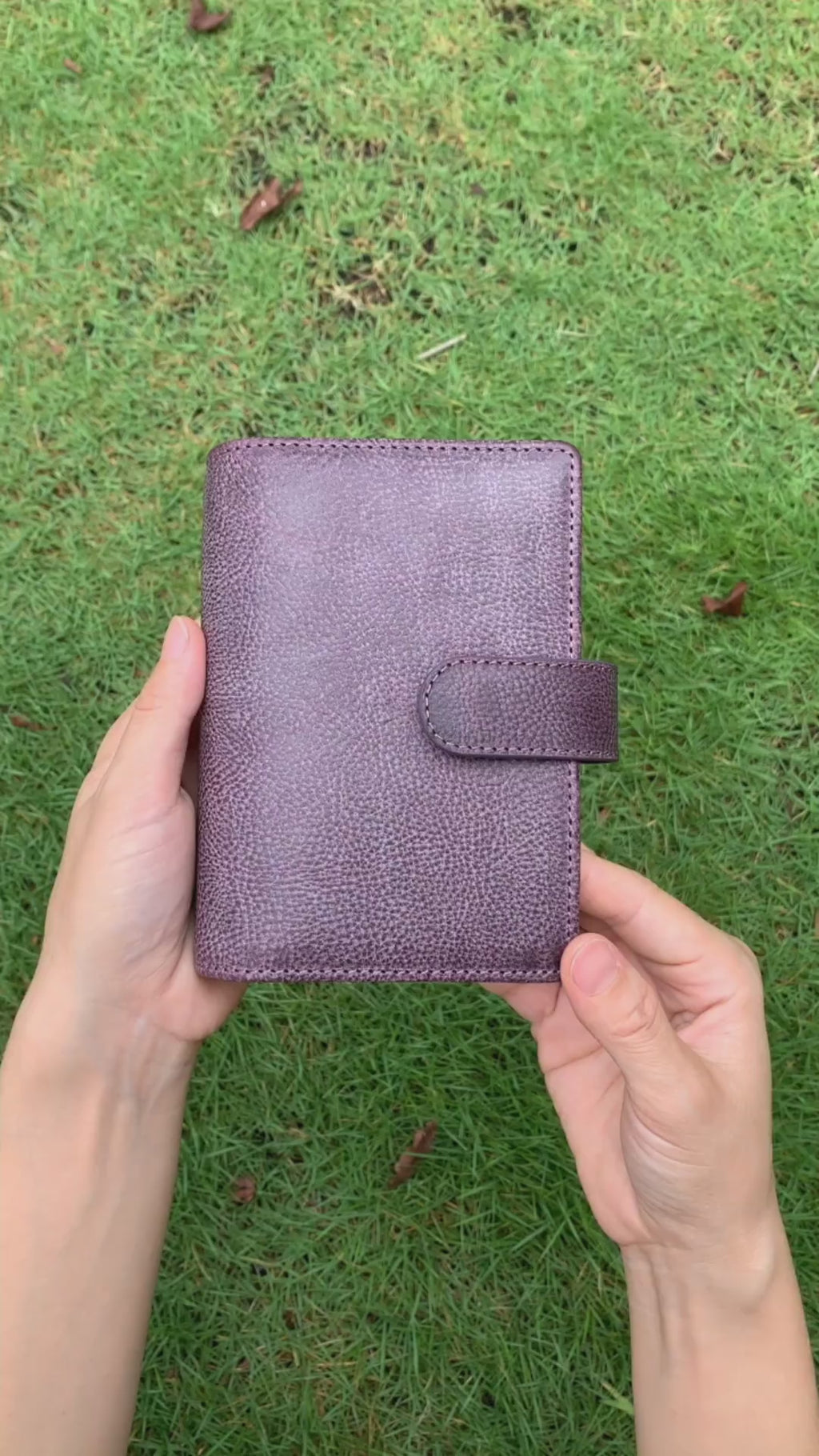 Reliure en cuir pleine fleur A7, mini agenda rechargeable 6 anneaux, carnet de voyage, carnet de croquis avec gravure personnalisée